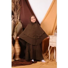 Gamis Couple Anak French Khimar Tanggung