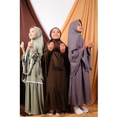 Gamis Anak Sd Muslim Perempuan French Khimar 13 Tahun