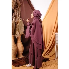 Gamis Anak Bandung Dress Muslim French Khimar 12 Tahun