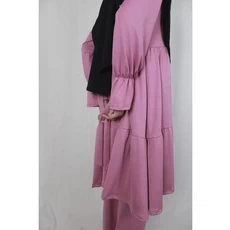 Baju Gamis Anak Perempuan Warna Hitam SetCel Dropship