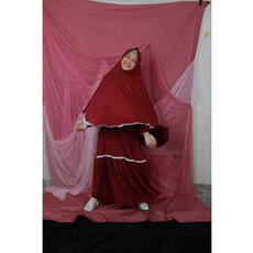 Gamis Anak Kombinasi Kotak One Set 10 Tahun