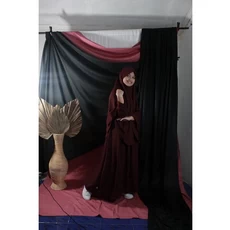 Gamis Anak Warna Hijau Botol Niqab 12 Tahun