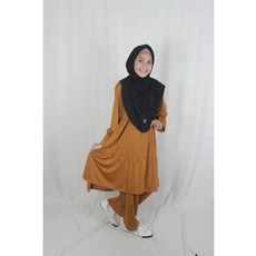 Gamis Anak Terbaru Kombinasi Polos Reseller