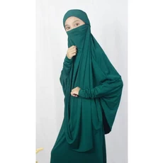 Gamis Anak Polos Kombinasi Niqab Anak Tanggung