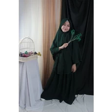 Baju Muslim Anak Putih Polos Niqab Tanggung