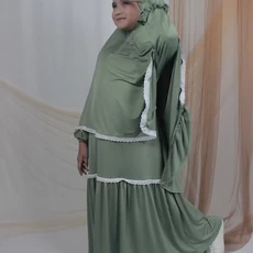 Gamis Anak Katun Polos Ngaji 6 Tahun