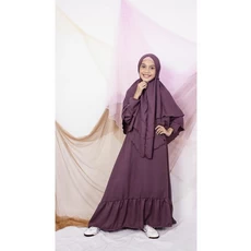 Gamis Anak Polos Kombinasi Murah 9 Tahun