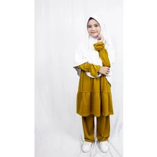 Gamis Anak Ungu SetCel 5 Tahun