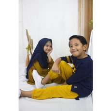 Gamis Anak Katun Polos Niqab Promo