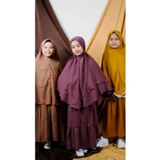 Gamis Anak Polos Kombinasi TPA 12 Tahun