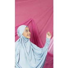 Gamis Anak Ungu SetCel Gratis Ongkir