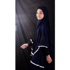 Gamis Anak Warna Biru Elektrik Niqab 6 Tahun