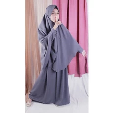 Gamis Anak Warna Navy SetCel Terbaru