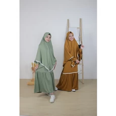 Gamis Anak Hitam Kombinasi Seragam Reseller