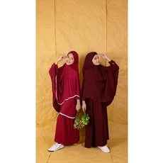Gamis Anak Warna Hitam SetCel 6 Tahun
