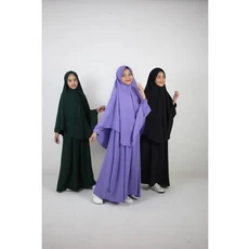 Gamis Anak Warna Pink Polos 6 Tahun