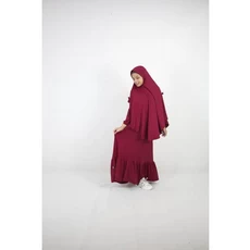 Baju Muslim Anak Perempuan Warna Putih Cadar 13 Tahun