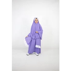 Gamis Anak Warna Navy Niqab 11 Tahun