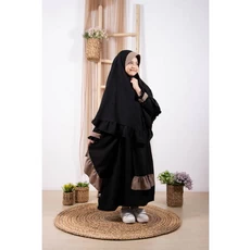 Gamis Anak Putih Kombinasi Modern 10 Tahun