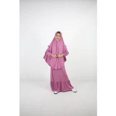 Gamis Anak Kotak Kombinasi Polos Polos Reseller