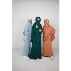 Gamis Anak Polos One Set 8 Tahun