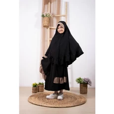 Baju Muslim Anak Putih Polos One Set 6 Tahun