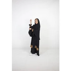 Gamis Anak Warna Hitam Ngaji 6 Tahun