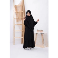 Gamis Jeans Anak Perempuan Hitam Cadar Umur 5 Tahun