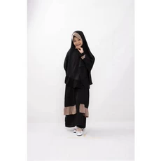 Gamis Anak Bahan Moscrepe Hitam Pesantren Ecer