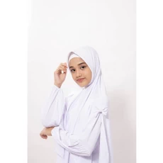 Jual Baju Muslim Anak Perempuan Lucu Putih TPQ Umur 13 Tahun