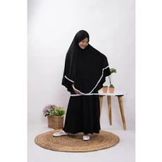 Jilbab Anak Syari Hitam Lebaran Dropship