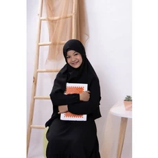 Gamis Anak Bahan Moscrepe Hitam TPA Anak Tanggung