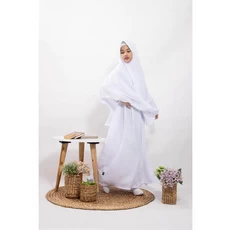 Gamis Jeans Anak Perempuan Putih Ngaji Anak Tanggung