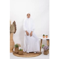 Gamis Jeans Anak Perempuan Putih Santri Remaja