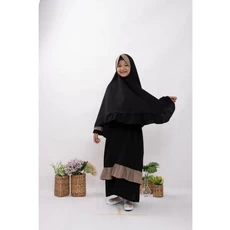 Gamis Jeans Anak Perempuan Hitam Lebaran ABG