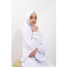 Baju Muslim Anak Putih Putih TPA Umur 13 Tahun