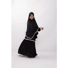 Gamis Anak Warna Navy Hitam TPQ Umur 12 Tahun