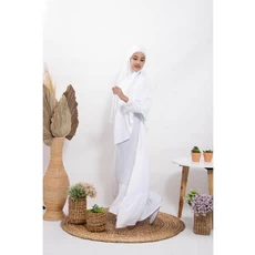 Gamis Anak Bahan Moscrepe Putih Ngaji ABG