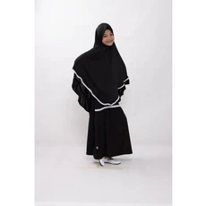 Gamis Anak Warna Hijau Botol Hitam Polos Dropship