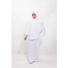 Gamis Levis Anak Perempuan Putih Syari Tanggung