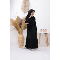 Gamis Anak Bahan Moscrepe Hitam MTS Umur 9 Tahun