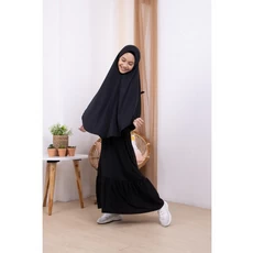 Gamis Hitam Anak Perempuan SMP Umur 9 Tahun