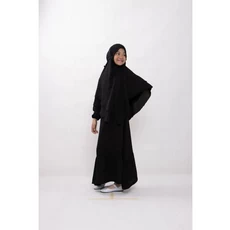 Jilbab Anak Syari Warna Hitam Ecer