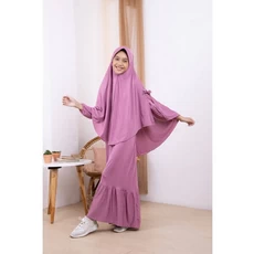 Gamis Anak Hijau Botol Lebaran Reseller