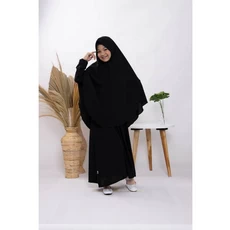 Gamis Jeans Anak Perempuan Hitam Tanggung