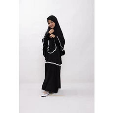 Gamis Anak Warna Hitam Hitam Niqab Umur 7 Tahun