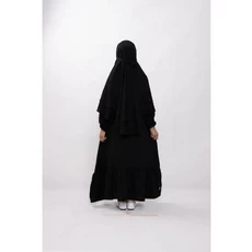 Gamis Hitam Anak Perempuan Hitam TPA Remaja