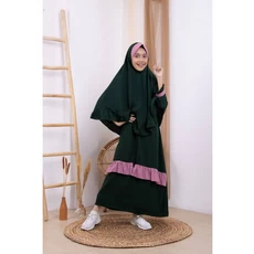 Gamis Anak Kombinasi Kotak SMP Ecer