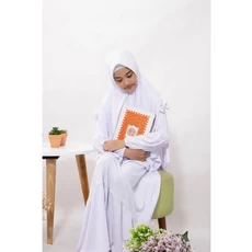 Gamis Jeans Anak Perempuan Putih Pesantren Umur 7 Tahun