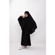 Gamis Anak Warna Navy Hitam TPA Tanggung